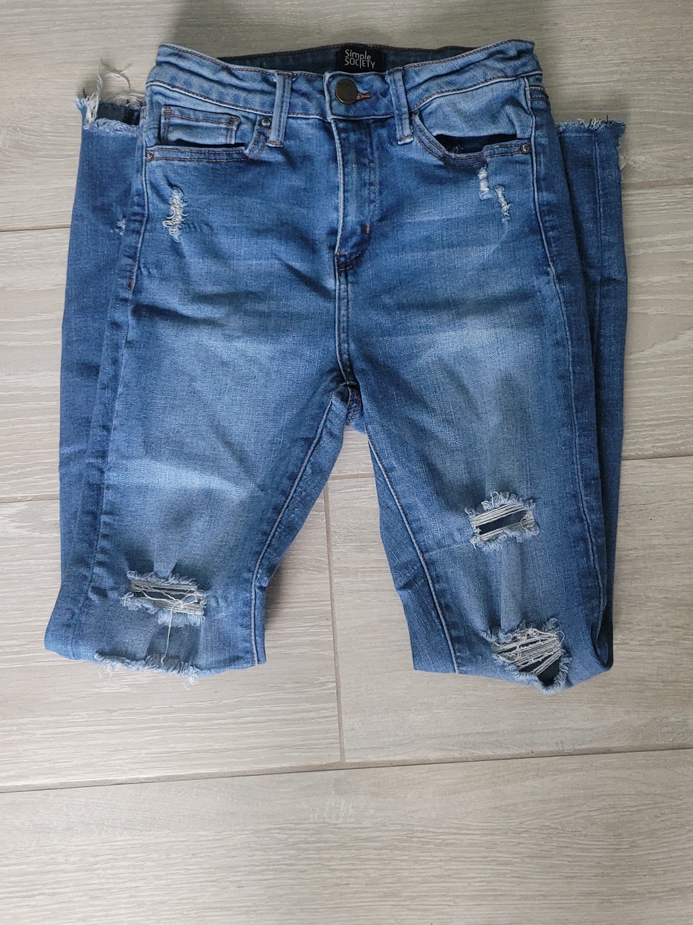 Simply Southern Distressed Blue Skinny Jeans